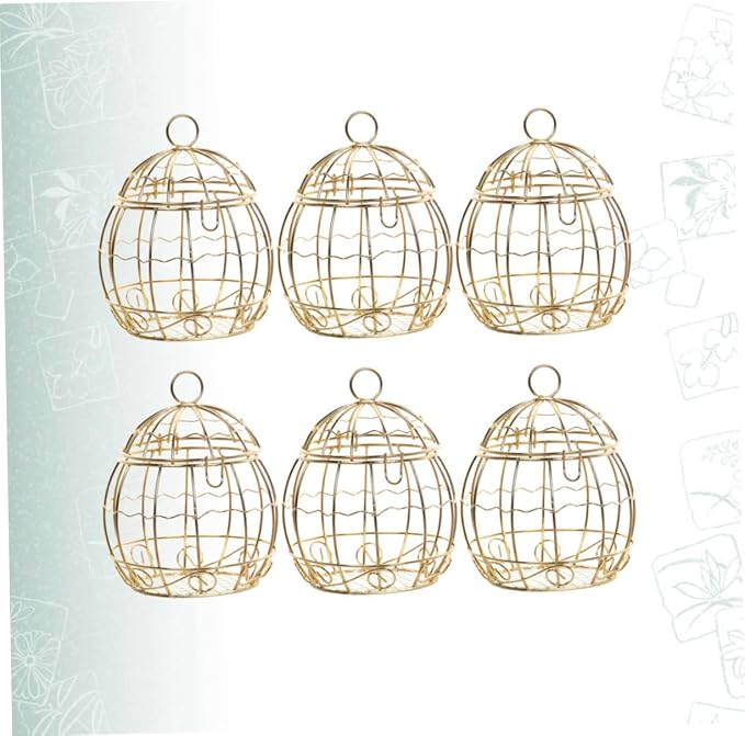 Beaupretty 6pcs Birdcage Shape Tinplate Candy Box Elegant Wedding Favor - Image 8