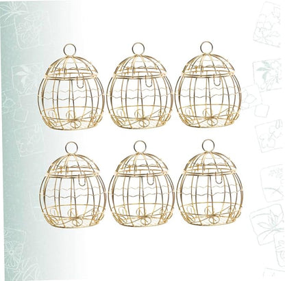 Beaupretty 6pcs Birdcage Shape Tinplate Candy Box Elegant Wedding Favor - Image 8