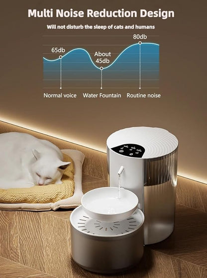 Wireless Cat Water Fountain No Filters, 3.5L Automatic Wastewater Separation - Image 7