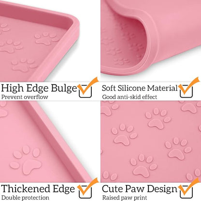 Ptlom Pet Placemat for Dog and Cat, Mat for Prevent Food and Water Overflow - Image 4