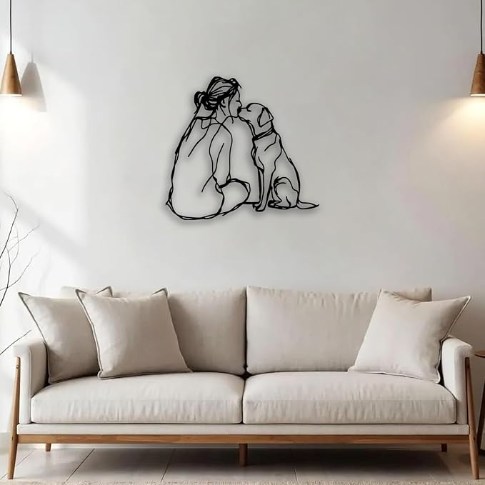 Woman Dog Metal Wall Decor - Image 4