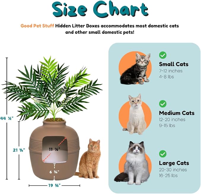 Good Pet Stuff Hidden Litter Box Planter, Decorative Cat Litter Enclosure - Image 6