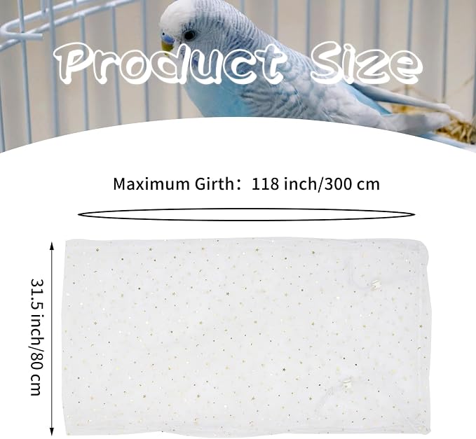 Daoeny Bird Cage Seed Catcher, Large Bird Cage Cover, Adjustable Soft Airy - Image 3