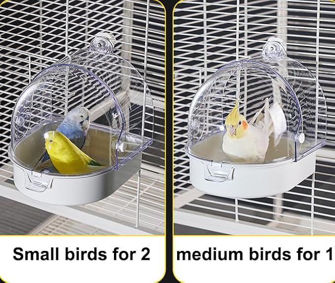 Hanging Brid Bath with Feeder for Cage, 3 in 1 Multifunction Bird - Image 6
