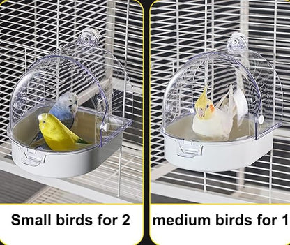 Hanging Brid Bath with Feeder for Cage, 3 in 1 Multifunction Bird - Image 6