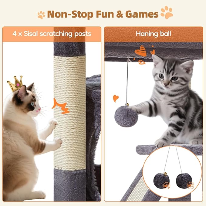 Taoqimiao Cat Tree, 38.5-Inch Cat Tower - Image 5