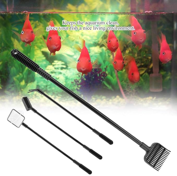 4 in 1 Portable Aquarium Cleaning Tool Set Long Handle Fish Cleaner Include - Image 2