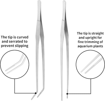 Vaincre 2PCS Long Tweezers, 15 inch Curved Aquascaping Tools, Stainless Steel - Image 3