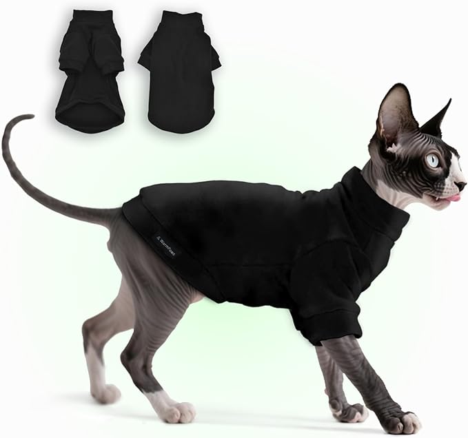 Fleece Sphynx Cat Clothes Soft Hairless Cat Clothes Pullover Cat Sweater by JLWarmPaws