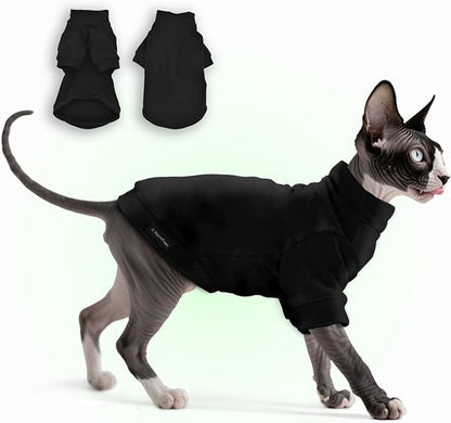 Fleece Sphynx Cat Clothes Soft Hairless Cat Clothes Pullover Cat Sweater by JLWarmPaws