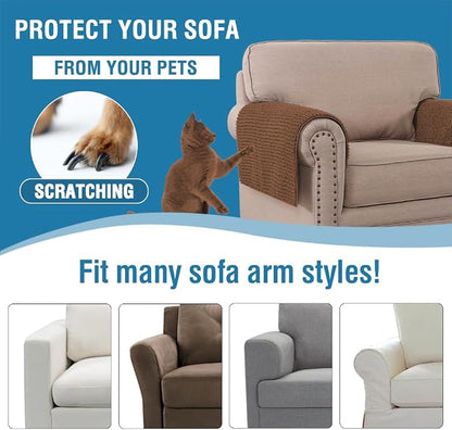 H.VERSAILTEX Plush Chenille Couch Armrest Cover 2 Packs Thick and Soft Sofa - Image 6