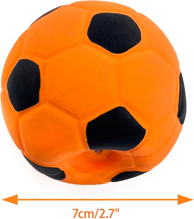 CHIWAVA 3PCS 2.7'' Squeak Latex Dog Toy Football Chew Fetch Throw Ball - Image 2