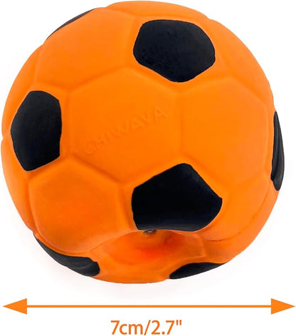 CHIWAVA 3PCS 2.7'' Squeak Latex Dog Toy Football Chew Fetch Throw Ball - Image 2