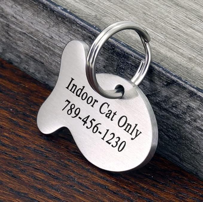 Ultra Joys Cat ID Tag Personalized Pet Tags, Durable Stainless Steel Small Pet - Image 3