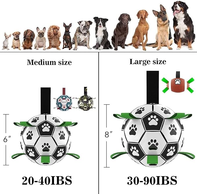 QDAN Dog Soccer Balls Toy with Bell Inside, Outdoor Interactive Toys - Image 6
