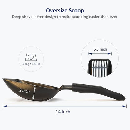 WePet Cat Litter Scoop, Non-Stick Plated Aluminum Alloy Sifter, Kitty Durable - Image 5