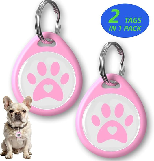 2 Pack QR Code Dog ID Tags for Collar, Personalized Smart Dog Tag by Taghelp