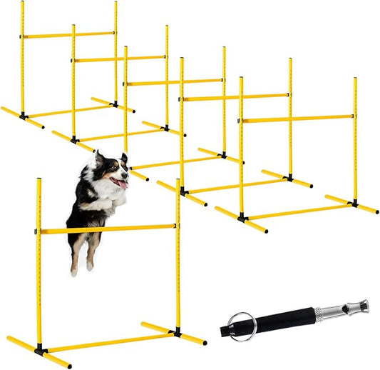 6 Pcs Dog Agility Training Equipments Dog Agility Jumps Hurdles Adjustable by Halloscume