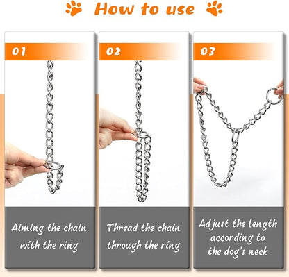 TagME Chain Choke Collar for Dogs, Adjustable Weather Proof Necklace for Large - Image 5