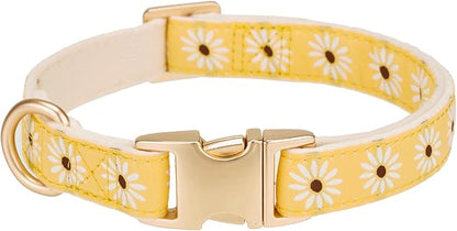 Woven Dog Collar with Metal Buckle Adjustable Jacquard Retro Dog Collars by YUDOTE