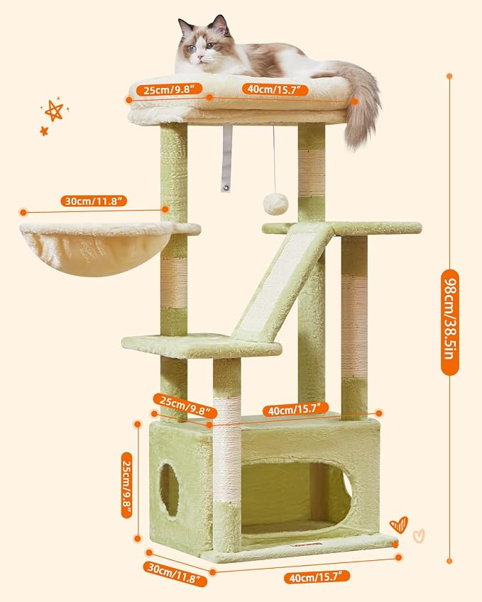Taoqimiao Cat Tree, 38.5-Inch Cat Tower - Image 6