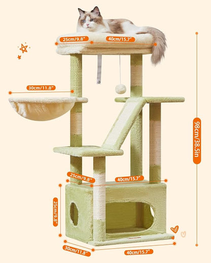Taoqimiao Cat Tree, 38.5-Inch Cat Tower - Image 6