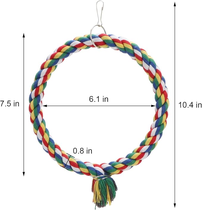 Bird Rope Swing Colorful Perch Climbing Toy - Image 3