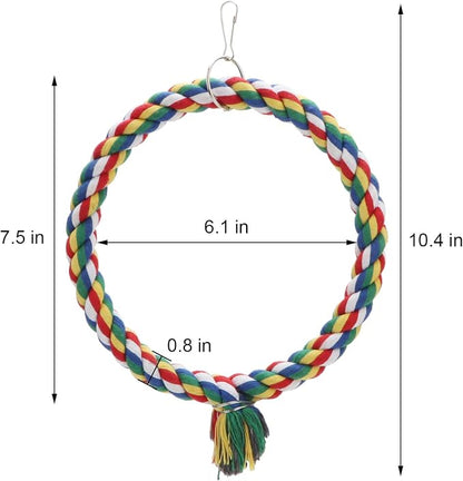 Bird Rope Swing Colorful Perch Climbing Toy - Image 3