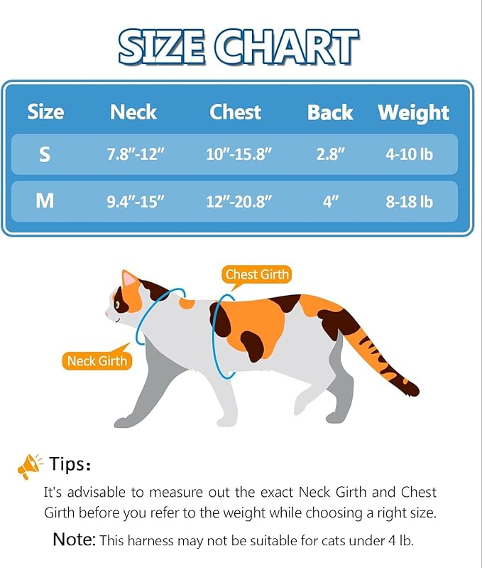 Halypet Cat Harness and Leash Set, Escape Proof Cat Harness, Comfortable Soft - Image 3
