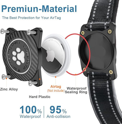 Airtag Dog Collar with Waterproof Air Tag Holder, Luminous Reflective, Soft - Image 3