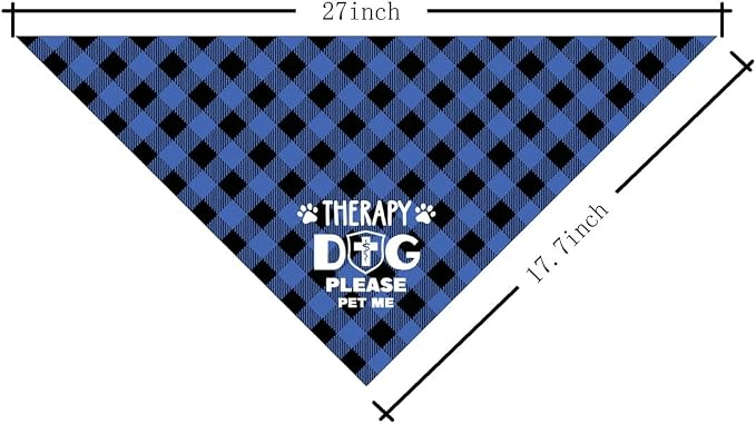 Dog Bandana, Therapy Dog Please Pet Me with, Dogs Scarf Classical Printing - Image 2