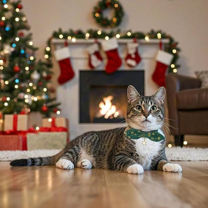 Bunny Ear Christmas Bowtie Cat Collar - Image 6