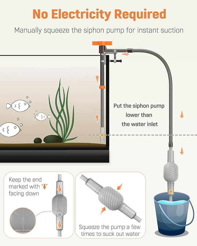 Pawfly 3-in-1 Aquarium Water Changer, Gravel Cleaner & Tank Brush – Fish Tank - Image 5