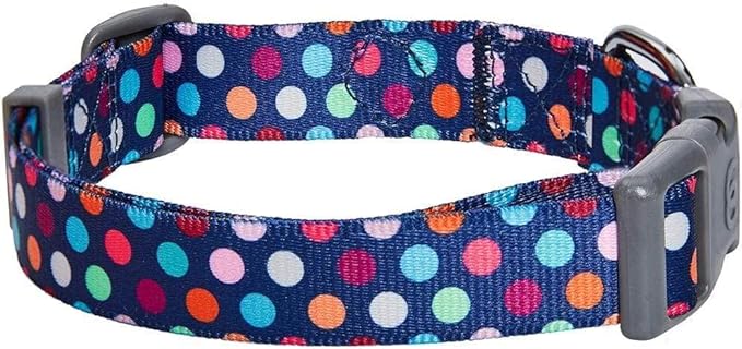 Blueberry Pet Essentials Rainbow Polka Dots Adjustable Dog Collar, Neck 12"-16" - Image 8