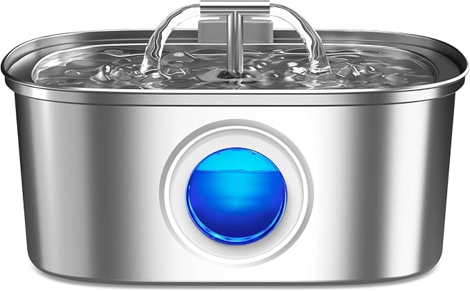 Cat Water Fountain Stainless Steel: 108oz/3.2L Automatic Pet Water Fountain Dog by Rellaty