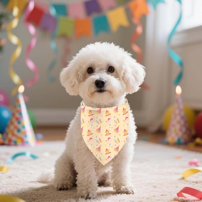 Birthday Dog Bandanas, Double Side Reversible Large Pet Scarves, Celebration Set - Image 7