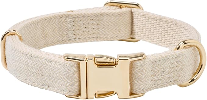 Soft Cotton Hemp Dog Collar by YUDOTE