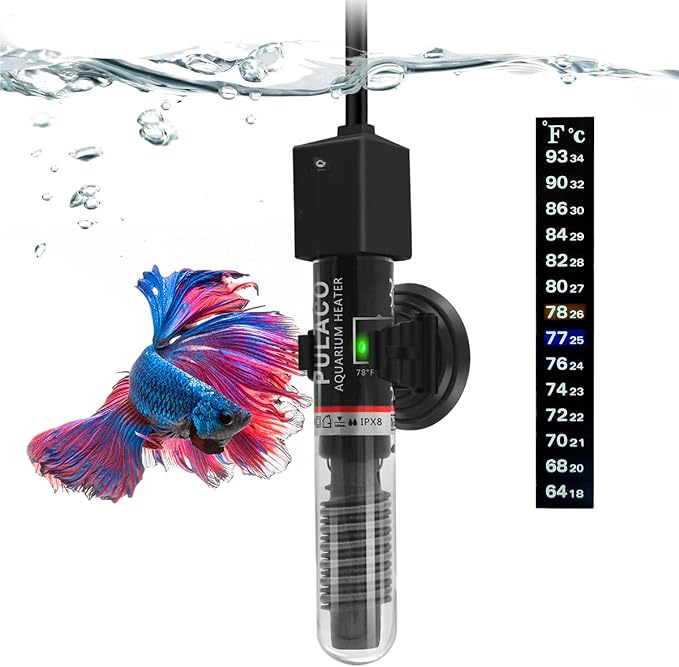 PULACO 25Watt Mini Aquarium Submersible Betta Heater by PULACO