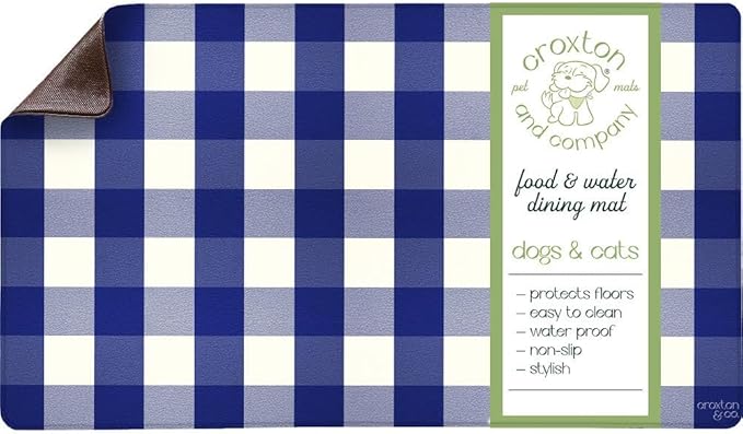CROXTON & CO. Non-Slip Faux Leather Pet Feeding Mat by CroxtonandCompany