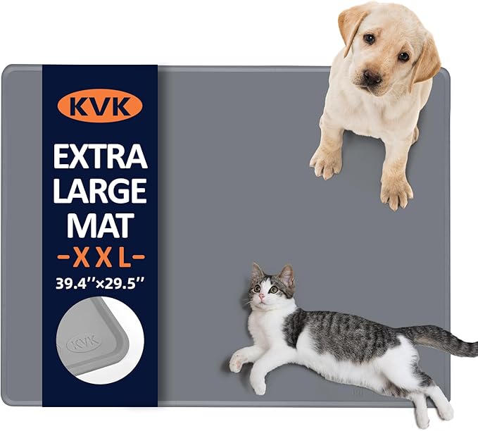 Dog Food Mat, 39.4×29.5in Extra Large Silicone Pet Feeding Mat by Unknown