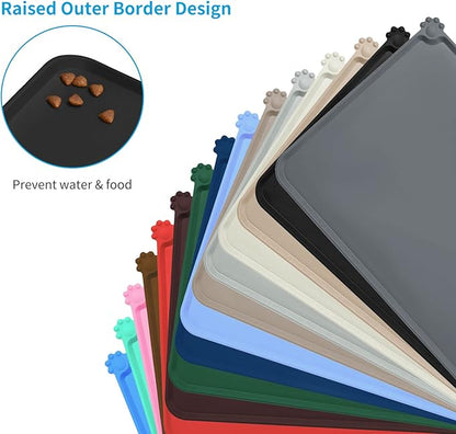 AUDWUD Silicone Waterproof Pet Feeding Mats, Anti Slip Bowl Pad, Dog Mat - Image 3