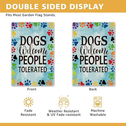 Dogs Welcome People Tolerated Garden Flag, Pet Lover Yard And Porch Flag - Image 3