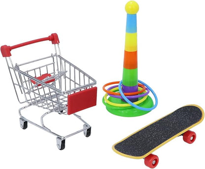 Wontee Bird Toys Mini Shopping Cart Skateboard Ring Toy - Image 6