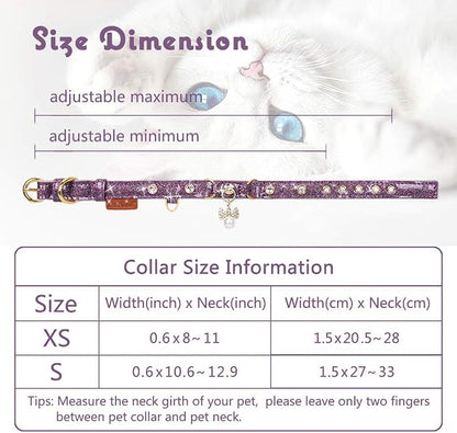 PetsHome Cat Collar, Dog Collar, PU Leather Adjustable Pet Collar - Image 7