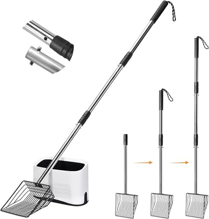 Metal Cat Litter Scoop with Holder, Solid & Durable, Deep Shovel by PETOCAT