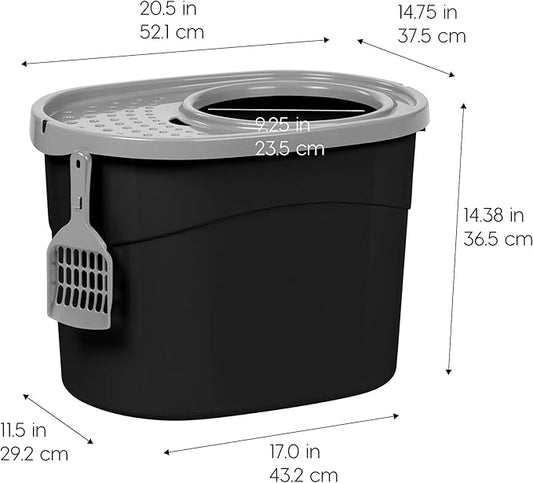 IRIS USA Top Entry Cat Litter Box, Large Enclosed - Image 2