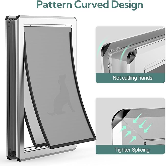 Aluminum XL Dog Door for Door, Open Size:24.4" H x 13.8'', Heavy Duty Doggy Door - Image 4