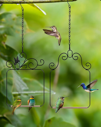 PACETAP Hummingbird Swings and Perches Metal Frame 4 Pack, Wild Bird Swing - Image 7