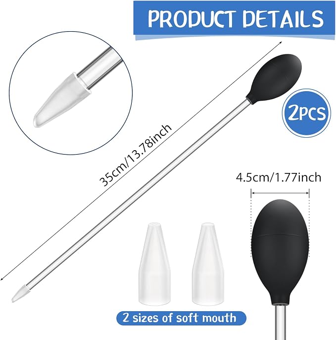 Boao 2 Sets Long Pipette for Fish Tank Coral Food Feeder Long Syringe Aquarium - Image 2