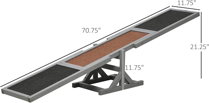 PawHut Wooden Dog Agility Seesaw - Image 7
